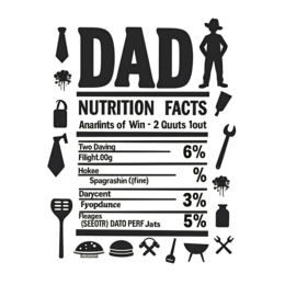 father's day funny nutrition facts shirt SVG PNG design with bold lettering