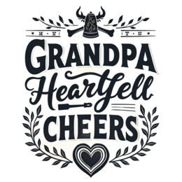 grandpa cheers shirt SVG PNG design with bold lettering, black floral elements