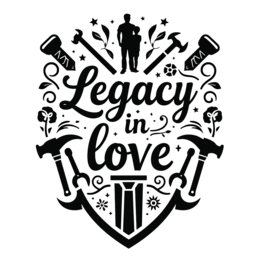 legacy floral SVG PNG design with bold lettering, black and white floral elements