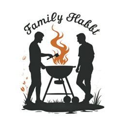 family barbecue SVG PNG design with black and orange floral elements