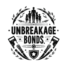 unbreakage bonds family SVG PNG design with bold lettering, black and white floral elements