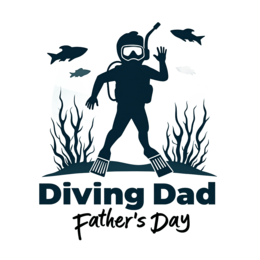 diving dad SVG PNG design with bold lettering