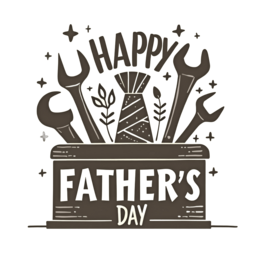 fathersday tools gift SVG PNG design with bold lettering, black floral elements