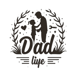 day dad child love SVG PNG design with bold lettering, black and white floral elements