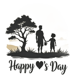 silhouette dad son SVG PNG design with bold lettering