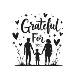 grateful family love SVG PNG design with hand-drawn style, bold lettering