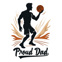 proud dad basketball shirt SVG PNG design with bold lettering, an uplifting message