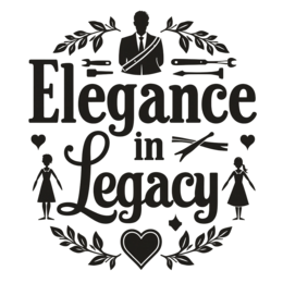 elegance legacy SVG PNG design with bold lettering, black and white floral elements