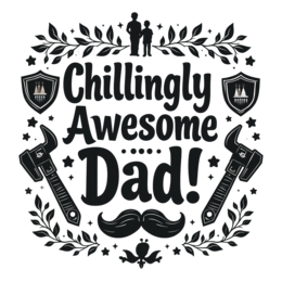 father dad floral SVG PNG design with bold lettering, black and white floral elements