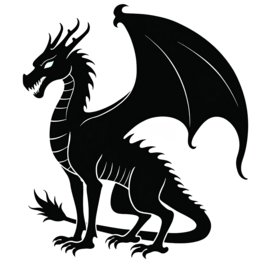 dragon silhouette SVG PNG design with clean design elements