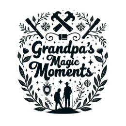 grandpas moments SVG PNG design with black and white floral elements