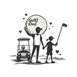 golf father child SVG PNG design