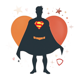 superhero heart stars SVG PNG design