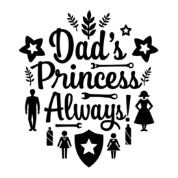 quotes fatherdaughter SVG PNG design with bold lettering, black and white floral elements