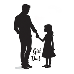 dad girl hearts SVG PNG design with bold lettering