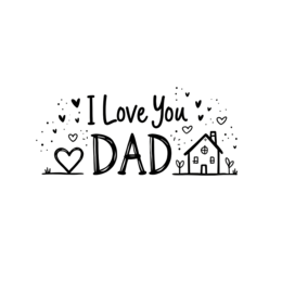 cards love dad SVG PNG design with hand-drawn style, bold lettering
