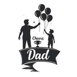 father's day celebration balloons SVG PNG design with bold lettering