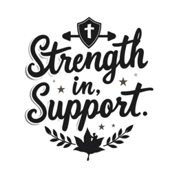 strength support SVG PNG design with bold lettering, an uplifting message