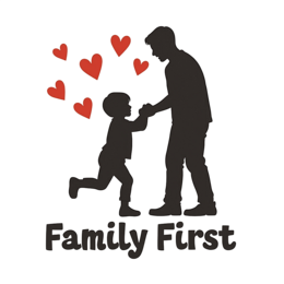 family first love SVG PNG design with bold lettering