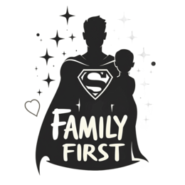 family first superhero SVG PNG design with bold lettering