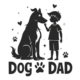 dog boy interaction shirt SVG PNG design with bold lettering