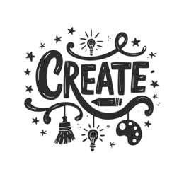 create SVG PNG design with hand-drawn style, bold lettering