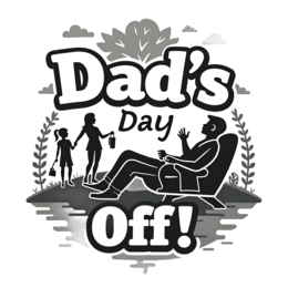 fathers day relaxation SVG PNG design with bold lettering, black and white floral elements