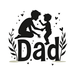 dad silhouette interaction SVG PNG design with bold lettering