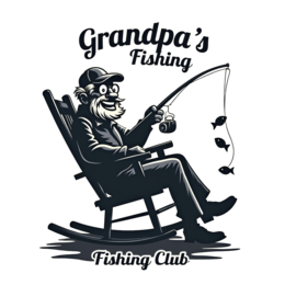 grandpa fishing club SVG PNG design with bold lettering