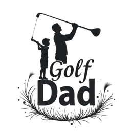 golf dad floral SVG PNG design with black and white floral elements