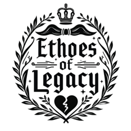 ethoes legacy SVG PNG design with bold lettering, black and white floral elements