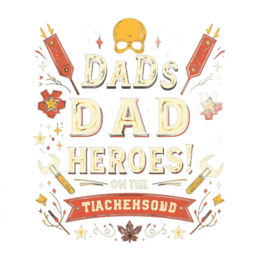 day dad heroes SVG PNG design with bold lettering, red and blue floral elements
