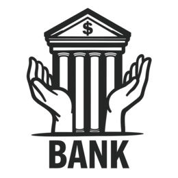 financial support bank SVG PNG design with hand-drawn style, clean design elements