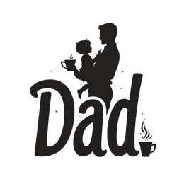 father child coffee shirt SVG PNG design with bold lettering
