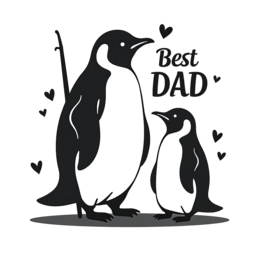 best dad penguins SVG PNG design with bold lettering