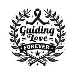 guiding love forever SVG PNG design with bold lettering, black and white floral elements