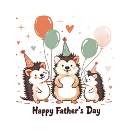 father's day hedgehogs SVG PNG design