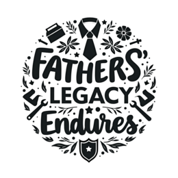 fathers day quotes legacy floral SVG PNG design with bold lettering, black floral elements
