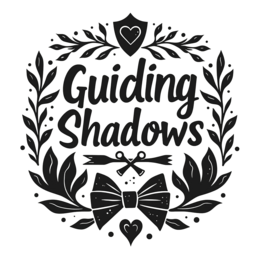 guiding shadows floral SVG PNG design with bold lettering, black and white floral elements