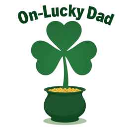 fathers day clover gold SVG PNG design with bold lettering, green floral elements