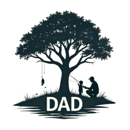 dad child tree SVG PNG design with bold lettering