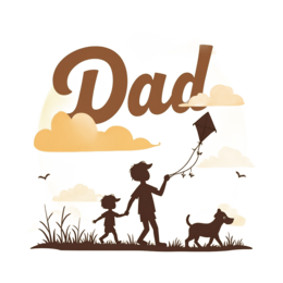 dad kite dog SVG PNG design with bold lettering