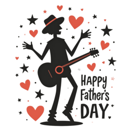 fathersday guitarhearts shirt SVG PNG design with bold lettering