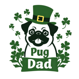 pug st patricks shirt SVG PNG design with bold lettering