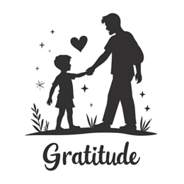gratitude silhouette SVG PNG design with hand-drawn style