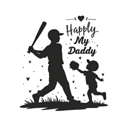 father son baseball SVG PNG design