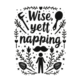 sleep napping SVG PNG design with black and white floral elements