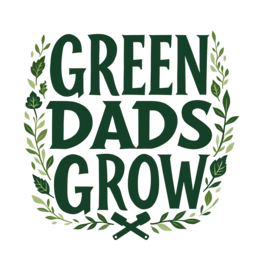 green dads grow SVG PNG design with bold lettering, white and green floral elements
