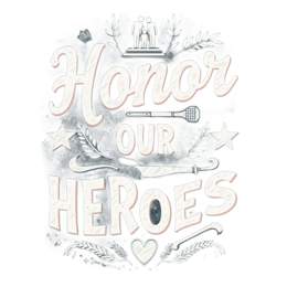 quote heroes SVG PNG design with hand-drawn style, bold lettering, white and blue floral elements