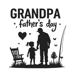 father's day grandparent child fishing SVG PNG design with bold lettering